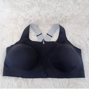 BROOKS Dare Zip Run Hi Impact Sports Bra Size 40 DD/E Black
